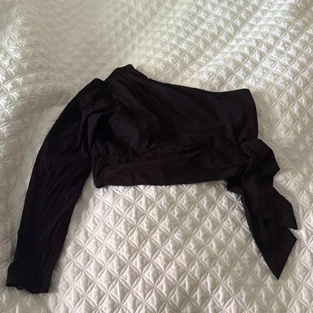 Free People Black One-Shoulder Blouse